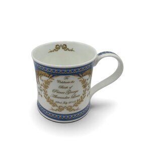 Prince George Birth Mug Dunoon Blue and Gold Heart Pattern 2013